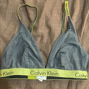 Calvin Klein Gray Bralette with Yellow Accents